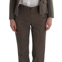 Beige Wool Cotton Suit