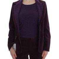 Purple Wool Suit T-Shirt Set