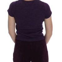 Purple Wool Suit T-Shirt Set