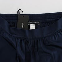 Blue Silk Stretch Sleepwear Shorts