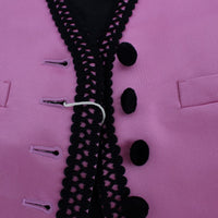 Pink Silk Button Front Torero Vest Top