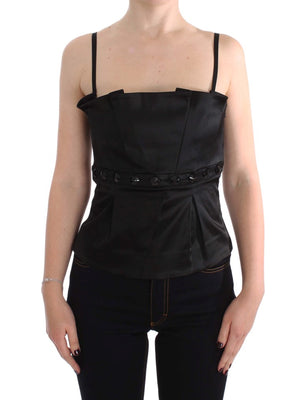 Black Tank Party Evening Top Blouse