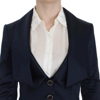 Blue Three Button Single Breasted Blazer Jacket