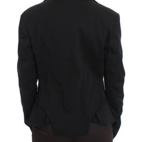 Black Stretch Single Breasted Blazer Jacket