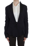 Black Stretch Single Breasted Blazer Jacket