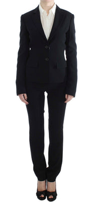 Black Two Button Two Piece Suit