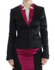 Black Pink Stretch Blazer Jacket