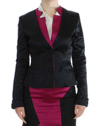 Black Pink Stretch Blazer Jacket