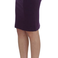 Purple Stretch Pencil Skirt