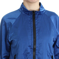 Blue Bomber Jacket Coat Blazer Short Nylon