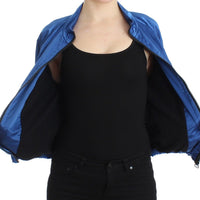 Blue Bomber Jacket Coat Blazer Short Nylon