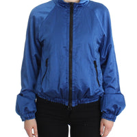 Blue Bomber Jacket Coat Blazer Short Nylon