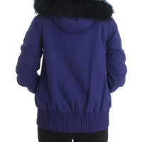 Blue Padded Jacket Hooded Short K-Way