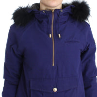 Blue Padded Jacket Hooded Short K-Way