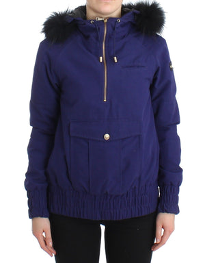 Blue Padded Jacket Hooded Short K-Way