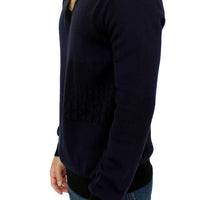 Blue v-neck pullover sweater