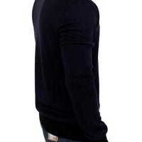 Blue v-neck pullover sweater