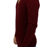 Bordeaux v-neck pullover sweater