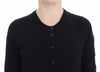 Black Wool Button Cardigan Sweater Top