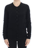 Black Wool Button Cardigan Sweater Top