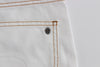 White Cotton Blend Slim Fit Jeans