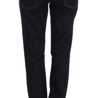 Blue Cotton Straight Fit Stretch Jeans