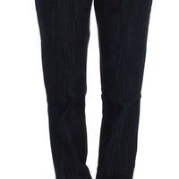 Blue Cotton Straight Fit Stretch Jeans