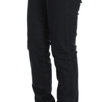 Blue Cotton Blend Slim Fit Stretch Jeans