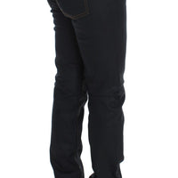 Blue Cotton Blend Slim Fit Stretch Jeans