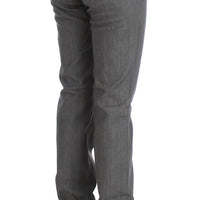 Gray Cotton Regular Fit Denim Jeans