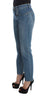 Blue Cotton Slim Fit Cropped Jeans