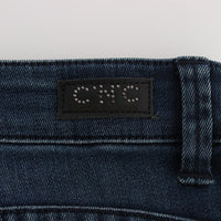 Blue Cotton Blend Slim Fit Jeans