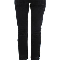 Black Cotton Slouchy Slims Fit Jeans