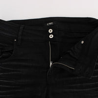 Black Cotton Slouchy Slims Fit Jeans