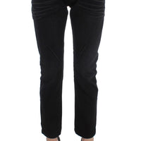 Black Cotton Slouchy Slims Fit Jeans