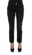 Black Cotton Slouchy Slims Fit Jeans