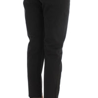 Black Cotton Capri Cropped Denim Jeans