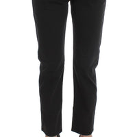 Black Cotton Capri Cropped Denim Jeans