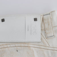 White Cotton Slim Fit Bootcut Jeans