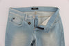 Blue Cotton Blend Super Slim Fit Jeans