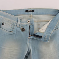 Blue Cotton Blend Super Slim Fit Jeans