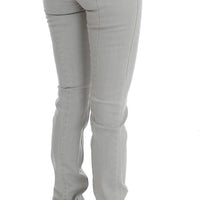 Gray Cotton Blend Super Slim Fit Jeans