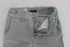 Gray Cotton Blend Super Slim Fit Jeans