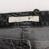 Gray Wash Cotton Blend Stretch Jeans