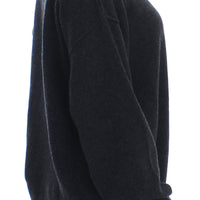 Gray Cashmere Crewneck Sweater Pullover