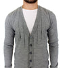 Gray wool cardigan sweater