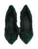 Green Xiangao Lamb Fur Leather Pumps