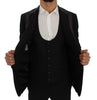 Black Wool Stretch Slim Blazer Jacket