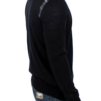 Black wool cardigan sweater