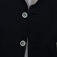 Black Beige Silk Slim Blazer Jacket